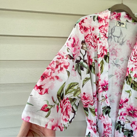 Show Me Your Mumu Brie Garden of Blooms Pink Floral Robe Kimono Size O/S - Picture 7 of 10